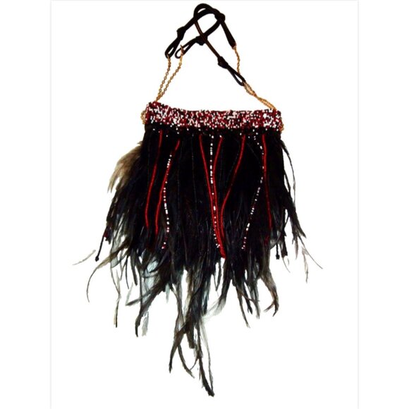 Valentino Garavani Handbags - NWOT Valentino Garavani Ricamo Mini Beaded Feather Evening Shoulder Bag